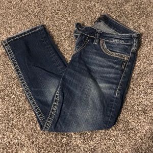 ❗️NEW LISTING❗️ Silver Crop Jeans